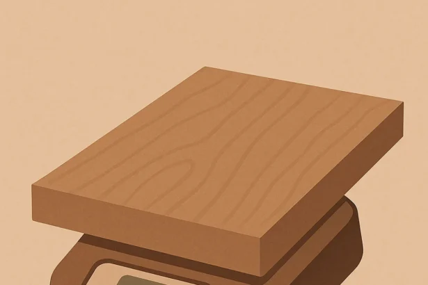 Imagem conceitual representando o peso de chapas de MDF, ilustrativa para o artigo sobre tabelas de peso.